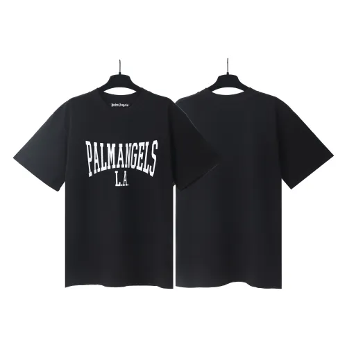 Palm Angels Letter Loog Print T-shirt Couple Casual Short Sleeve