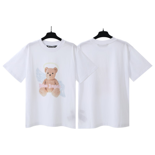 Palm Angels Angel Bear Logo Printed T-shirt Couple Casual Loose Short Sleeves