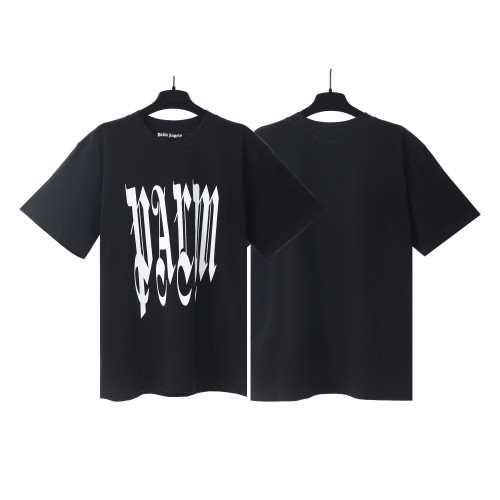 Palm Angels Personality Letter Loog Print T-shirt Couple Casual Short Sleeve