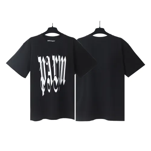 Palm Angels Personality Letter Loog Print T-shirt Couple Casual Short Sleeve