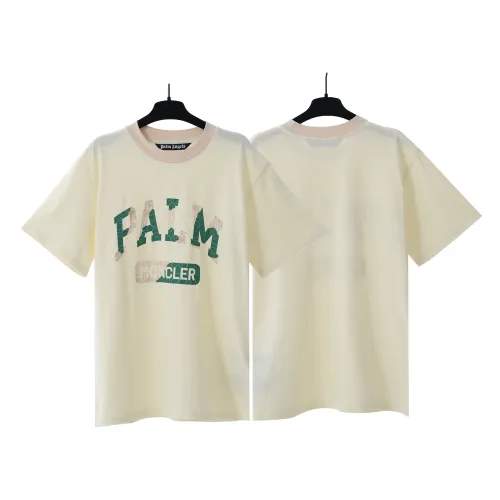 Palm Angels Logo Printed Contrast T-shirt Couple Casual Loose Short Sleeves
