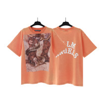 Palm Angels High Street Print Hole T-shirt Unisex Casual Loose Short Sleeves