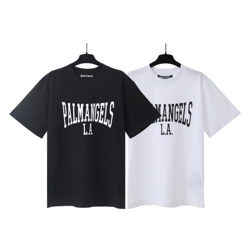 Palm Angels Letter Loog Print T-shirt Couple Casual Short Sleeve