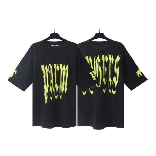 Palm Angels High Street Letter Loog Print T-shirt Unisex Casual Versatile Short Sleeves