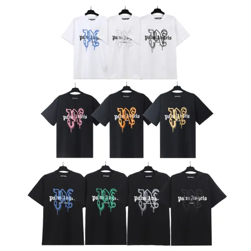 Palm Angels Personality Letter Loog Print T-shirt Unisex Casual Versatile Short Sleeves