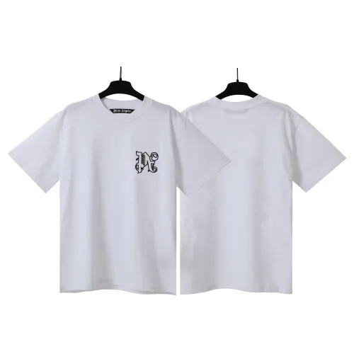 Palm Angels Embroidered Logo T-shirt Unisex Casual Loose Short Sleeves