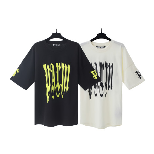 Palm Angels High Street Letter Loog Print T-shirt Unisex Casual Versatile Short Sleeves