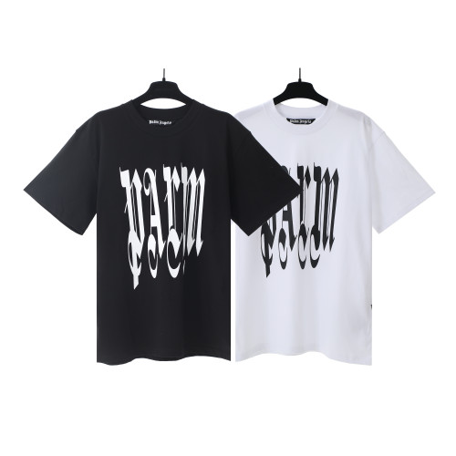Palm Angels Personality Letter Loog Print T-shirt Couple Casual Short Sleeve