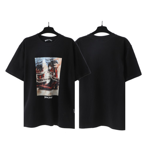 Palm Angels High Street Washed Print T-shirt Unisex Casual Washed Short Sleeves