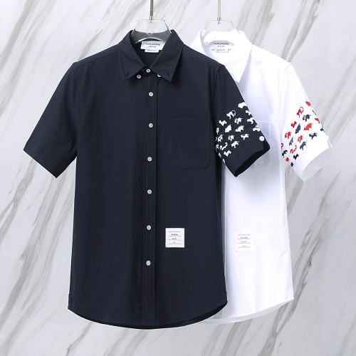 Thom Browne New Small Animal Embroidered Short Sleeve Shirt