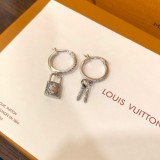 Louis Vuitton New Fashion Lock Key Earrings Simple Silver Eardrop