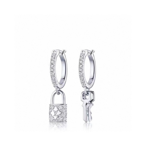 Louis Vuitton New Fashion Lock Key Earrings Simple Silver Eardrop