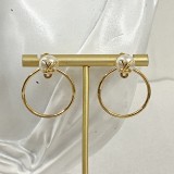 Louis Vuitton Fashion Simple Circle Letter Pearl Stud Earrings