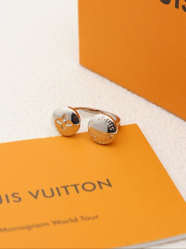 Louis Vuitton Fashion Button Open Ring Classic Lettering Ring