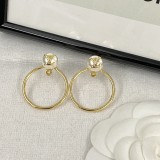 Louis Vuitton Fashion Simple Circle Letter Pearl Stud Earrings