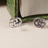 Gucci Interlocking Double G Letter Twist Earrings Fashion Retro Eardrop