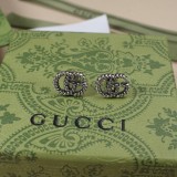 Gucci Interlocking Double G Letter Twist Earrings Fashion Retro Eardrop