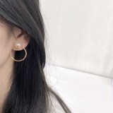 Louis Vuitton Fashion Simple Circle Letter Pearl Stud Earrings