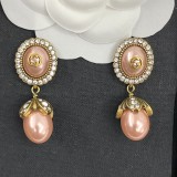 Gucci Oval Pearl Stud Earrings Fashion Simple Eardrop