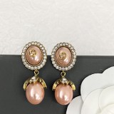 Gucci Oval Pearl Stud Earrings Fashion Simple Eardrop