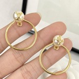 Louis Vuitton Fashion Simple Circle Letter Pearl Stud Earrings