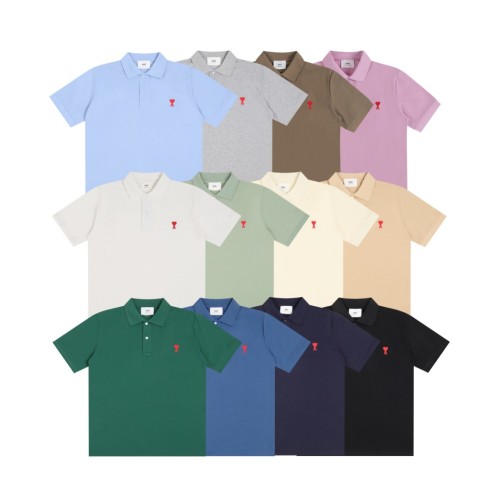 Ami Paris Classic Little Heart Embroidered Polo Shirt