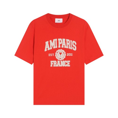 Ami Paris Classic Letter Foam Print Short Sleeve Couple Casual Loose T-shirt
