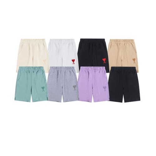 Ami Paris Classic Embroidered Macaron Shorts Couple Casual Shorts Versatile Shorts