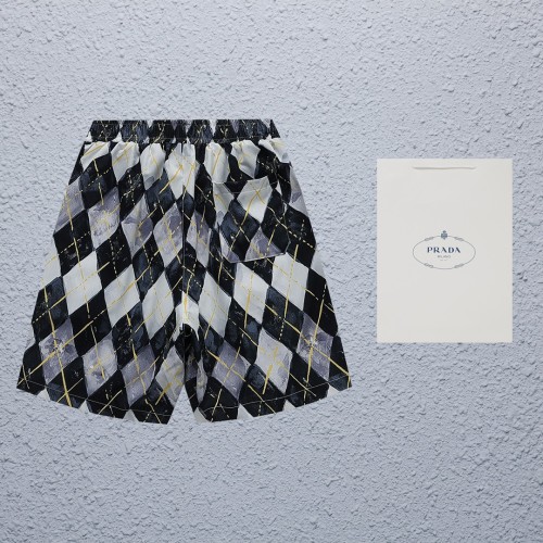 Prada Fashion Oil Painting Diamond Full Print Shorts Couple Casual Loose Shorts