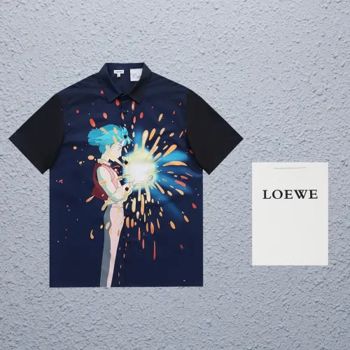 Loewe High Street Cartoon Speckle Print Short Sleeved Unisex Casual Polo Shirt