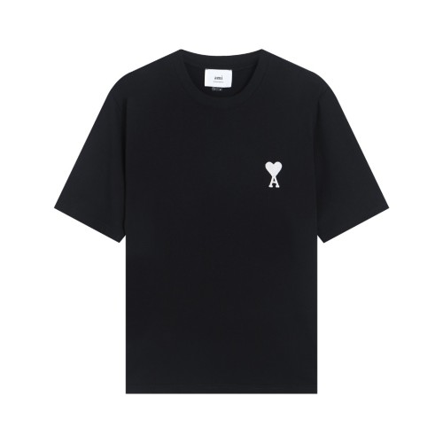 Ami Paris Classic Small Towel Embroidered Short Sleeve Couple Casual T-shirt