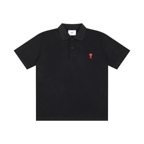 Ami Paris Classic Little Heart Embroidered Polo Shirt