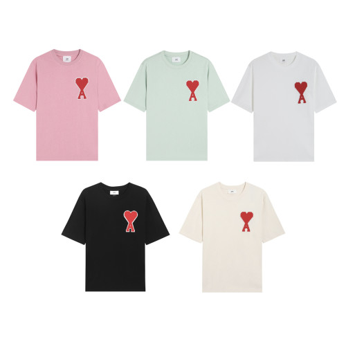 Ami Paris Classic Diamond Zhangzi Short sleeved Couple Casual Loose T-shirt