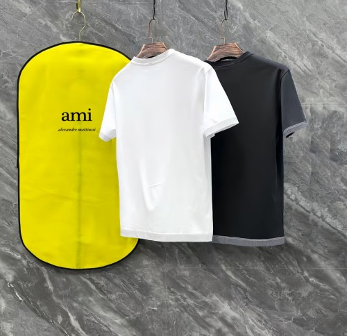 Ami Paris Classic Embroidery Love Splice Short sleeved Couple Casual Versatile T-shirt