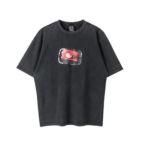 Saint Michael Vintage Washed Letters Printed Short Sleeve Casual Street T-shirt
