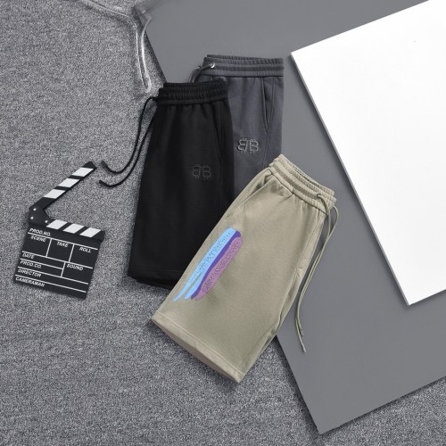 Balenciaga Embroidered Double B Casual Shorts Unisex Loose Sweatpants