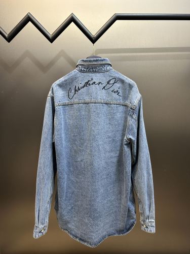 Dior Handwritten Logo Letter Suzuki Embroidered Denim Shirt