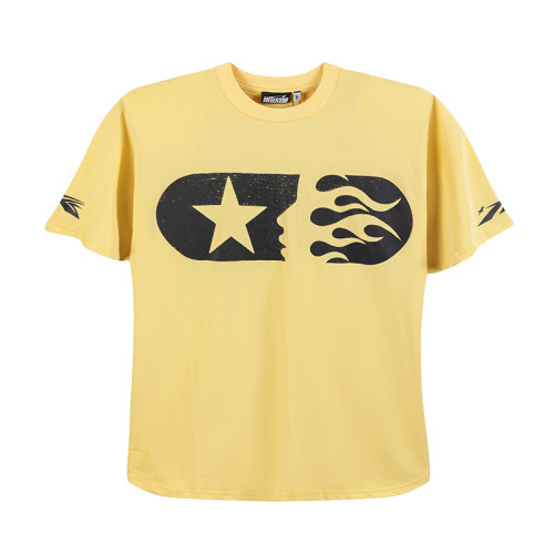 Hellstar New Fashion Washed Cotton Short Sleeve Unisex Casual Street Tee