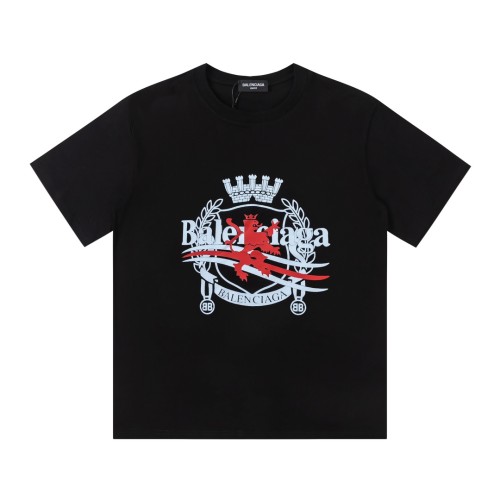 Balenciaga Fashion Letter Print Short sleeved Couple Loose Casual T-shirt
