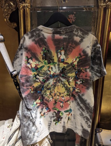 Saint Michael Fashion Washed Distressed Short Sleeve Casual Tie-dye T-shirt