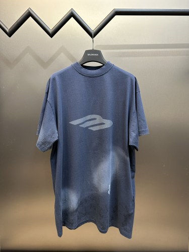 Balenciaga Classic Retro Diagonal M Print Short sleeved Couple Loose Casual T-shirt