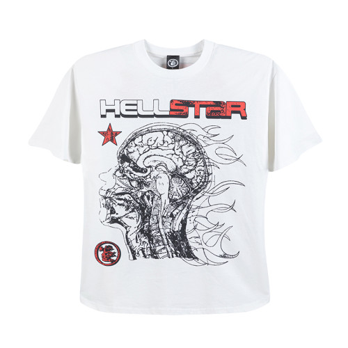 Hellstar New Fashion Retro Printed Short Sleeve Unisex Street Casual T-shirt