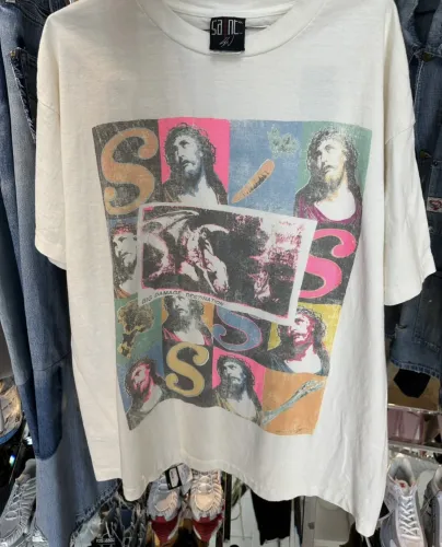 Saint Michael Vintage Fashion Printed T-shirt Unisex Casual Street Short Sleeve