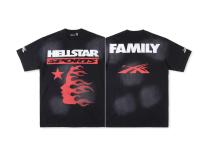 Hellstar Studios Fashion Retro Short Sleeve Unisex Casual Washed Distressed T-shirt