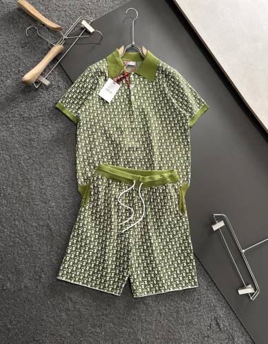 Dior Classic New Oblique Jacquard Knitted Casual Polo Set