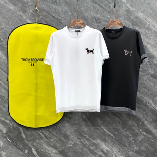 Thom Browne Street Embroidered Puppy Splice Short Sleeve Couple Casual Versatile T-shirt