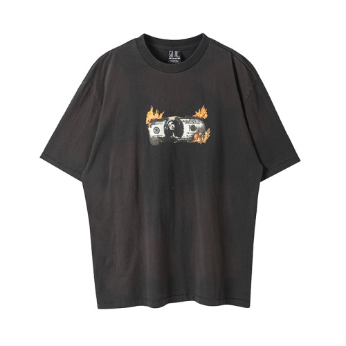 Saint Michael Washed Vintage Fashion Short Sleeve Casual Street Cotton T-shirt