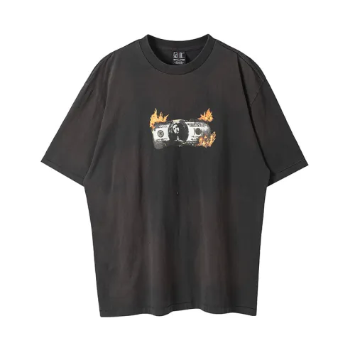 Saint Michael Washed Vintage Fashion Short Sleeve Casual Street Cotton T-shirt