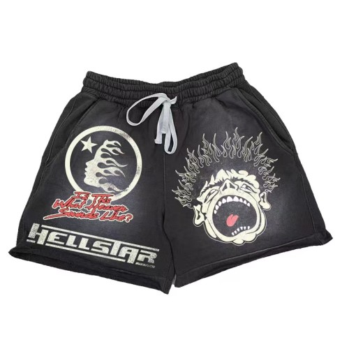 Hellstar Fashion Retro Washed Shorts Unisex Casual Street Pants