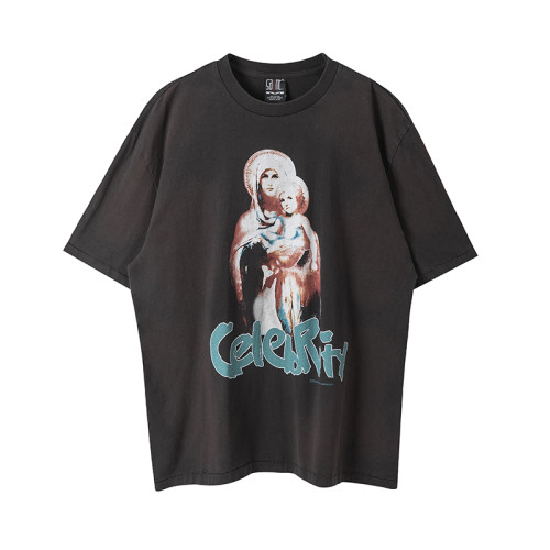 Saint Michael Fashion Printed Casual Street Short Sleeve Street Cotton T-shirt